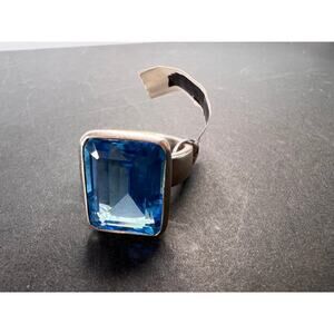 NEW Swiss blue topaz sterling silver ring size 7 / 9.43 grams